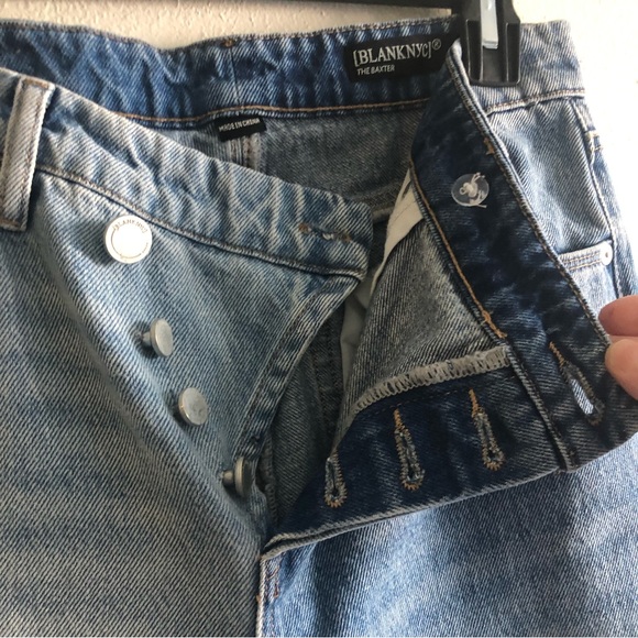 Blank NYC Overlap Baxter Ribcage Straight Jeans Two Tone - Picture 10 of 13